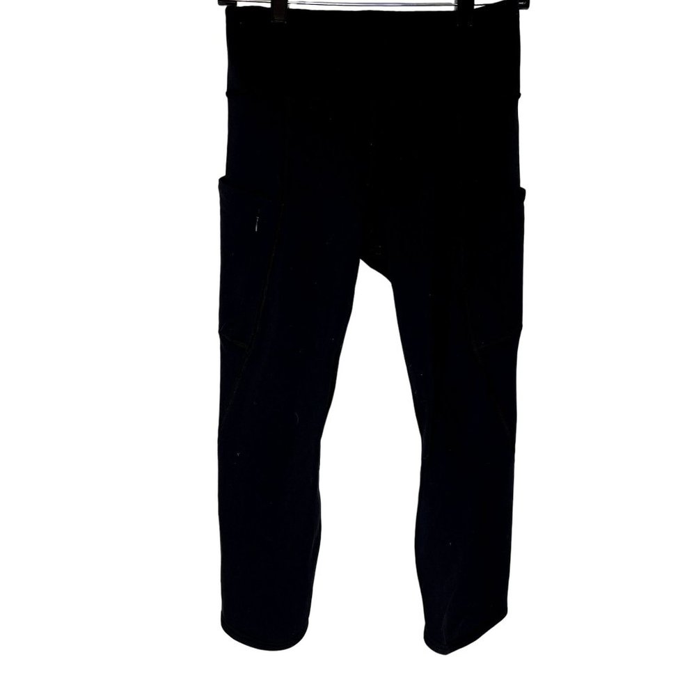 Athleta‎ Womens Black High Rise Crop Leggings Pockets Size S Yoga Athletic Pants